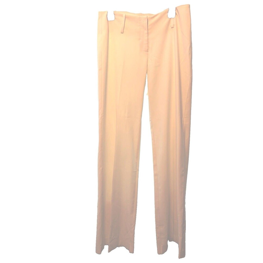 Guess Collection Women’s white Solid Flat Front Straight Leg Dress Pants 10